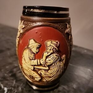 Original King Beer Stein No 500 Elderweiss‎ Couple In Tavern No Lid